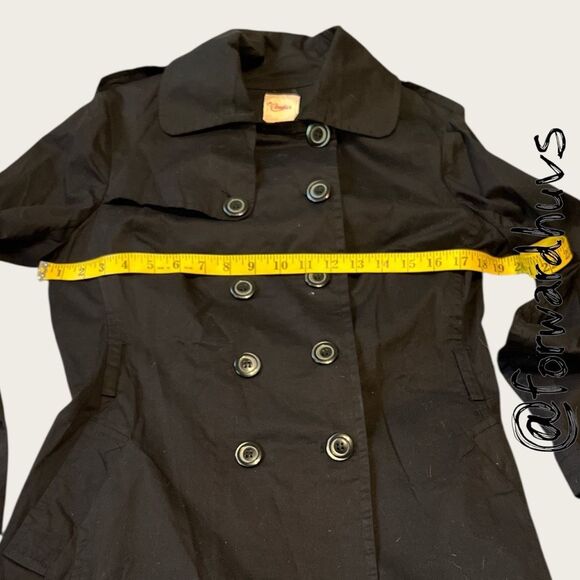 Candies Black Dress Coat -NO Belt - Approximate Size 10 - Measurements - Picture 7 of 9